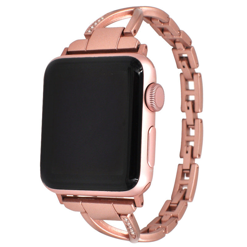 Apple Watch Band X-Type Stainless Steel with Diamonds